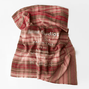rainbow plaid wool blend scarf, view 3 - MRSLM