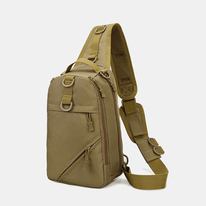 Men Camouflage Multi-Carry Tactical Fishing Travel Outdoor Chest Bag Shoulder Bag - MRSLM
