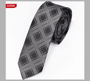 narrow striped jacquard tie, view 19 - MRSLM