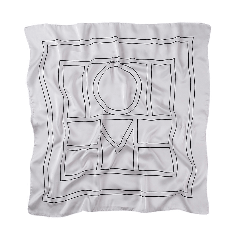 Imitation silk small square scarf, view 3 - MRSLM