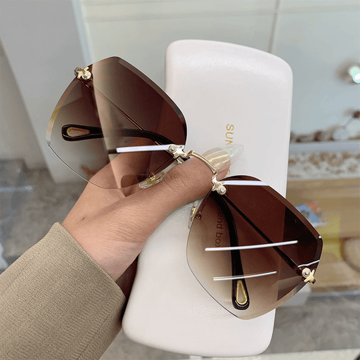 frameless square sunglasses for women - MRSLM