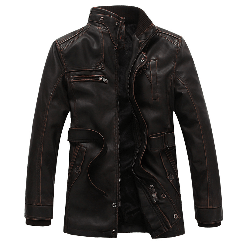 Men's thickened velvet slim-fit jacket, view 3 - MRSLM