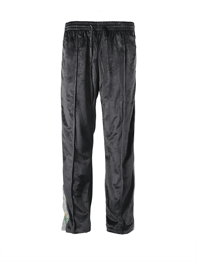 Vintage Cactus Embroidery Straight-Leg Sweatpants