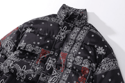 men's thick cashew flower print cotton coat, view 5 - MRSLM