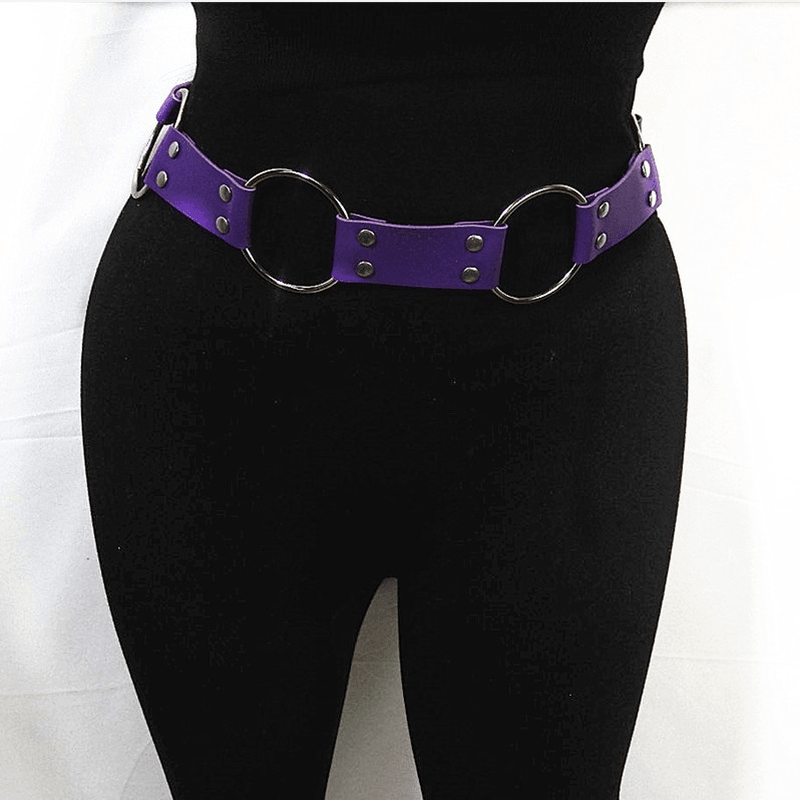 punk style concave waist belt, view 3 - MRSLM