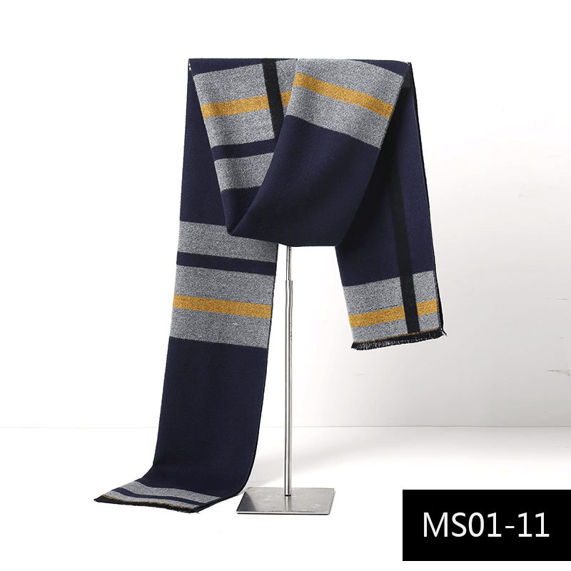 Men's plaid imitation cashmere scarf, view 9 - MRSLM