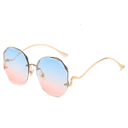 fashion round metal frame sunglasses, view 3 - MRSLM