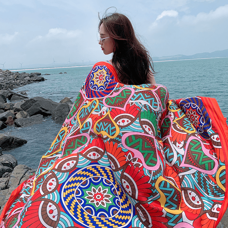 ethnic style cotton scarf, view 8 - MRSLM