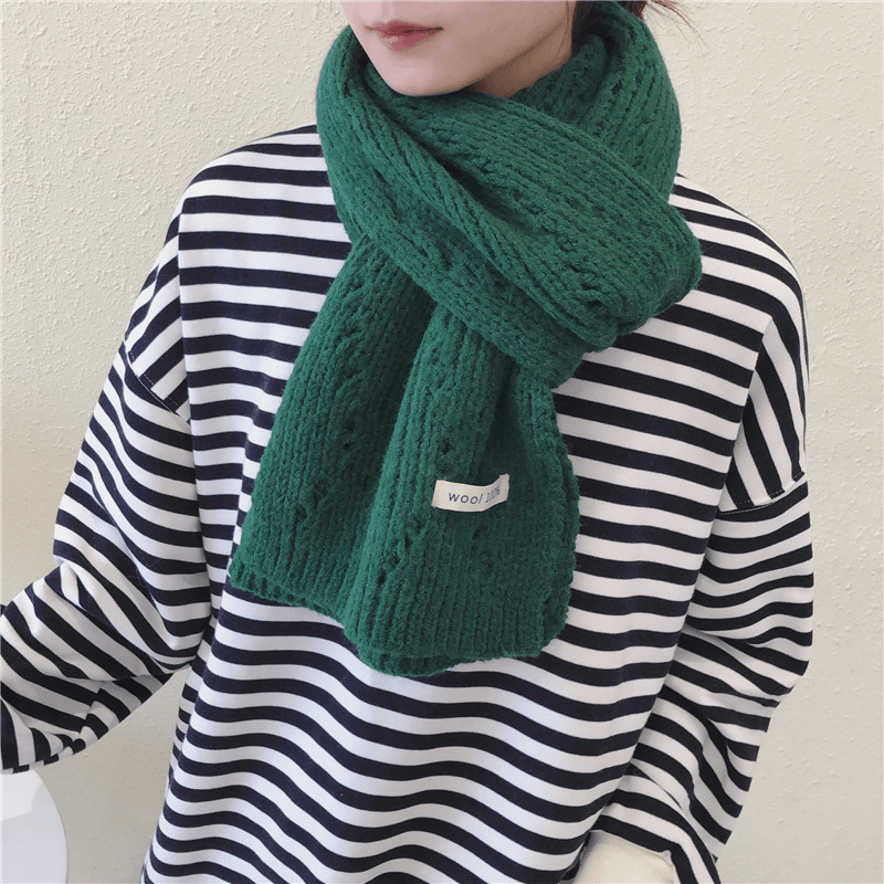 knitted hollow warm scarf, view 3 - MRSLM