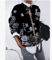 brushed geometric print cardigan top, view 7 - MRSLM