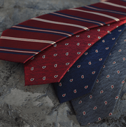men's 7cm striped jacquard tie, view 8 - MRSLM