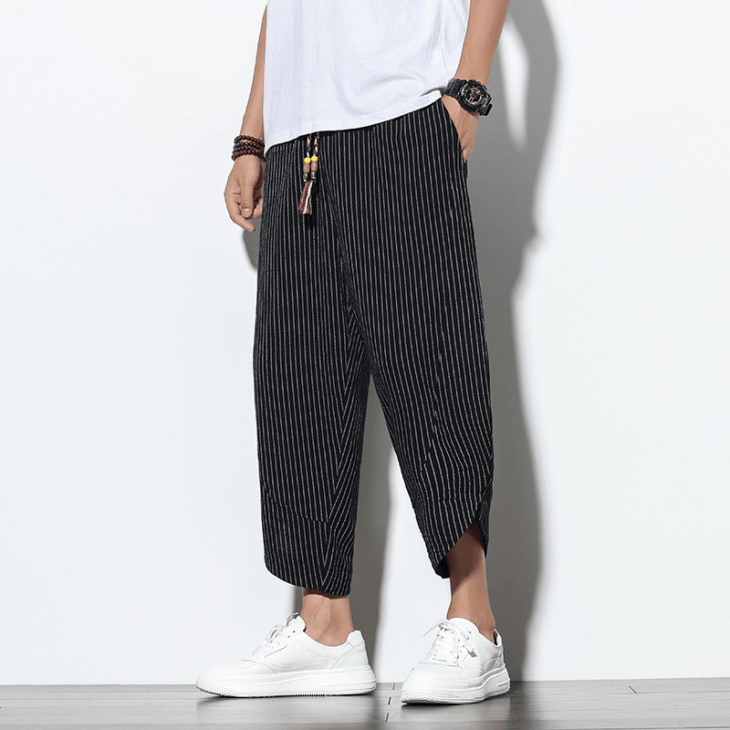men's striped harem pants, view 3 - MRSLM