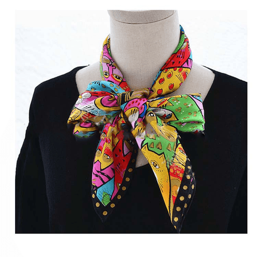 women's rainbow cat silk scarf - MRSLM