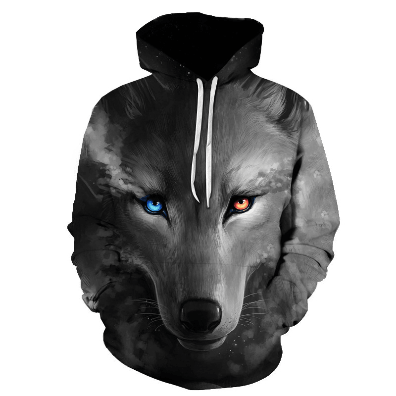 Fox Wolf 3D Digital Printing Trend Men's Sweater