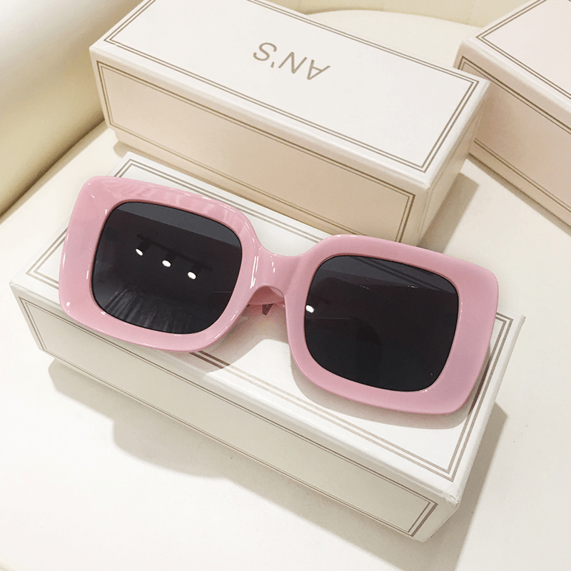 Ladies' square big frame sunglasses, view 3 - MRSLM