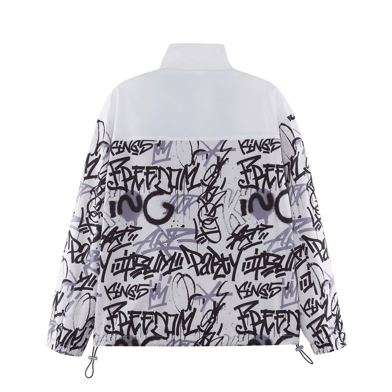 Men's summer graffiti baseball jacket, view 3 - MRSLM