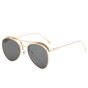 retro round transparent color metal sunglasses, view 3 - MRSLM