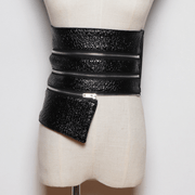 Women's black wide waist belt, view 4 - MRSLM