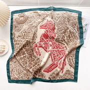 women's printed square scarf, view 11 - MRSLM