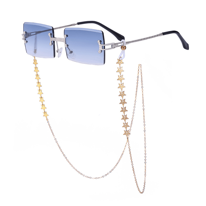 women's rimless diamond cut chain sunglasses, view 12 - MRSLM