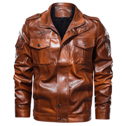 Men's washed PU leather jacket - MRSLM