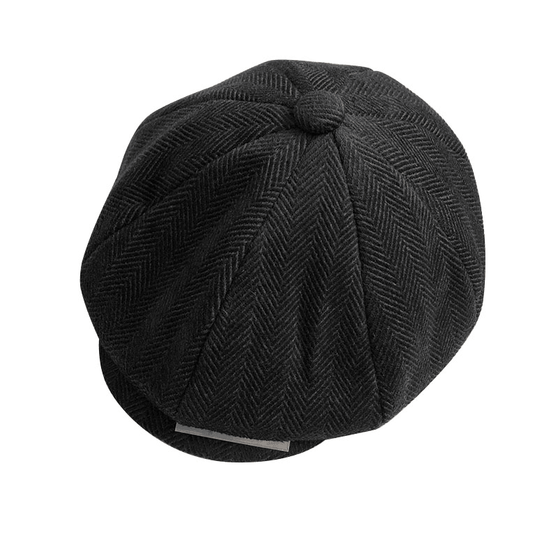 Men's wool blend newsboy painter hat, view 3 - MRSLM