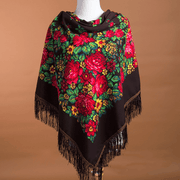large square ethnic print scarf, view 18 - MRSLM