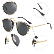 vintage flat lens metal sunglasses, view 3 - MRSLM