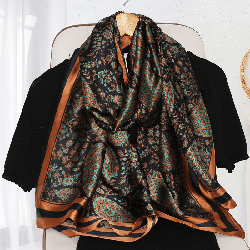 women's large faux silk scarf, view 14 - MRSLM