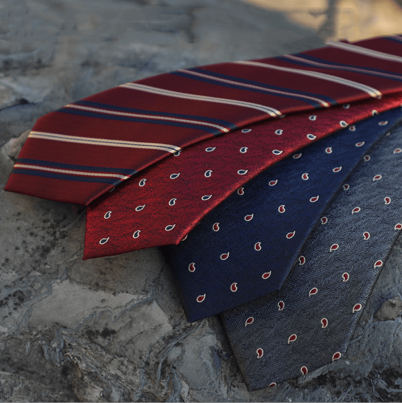 men's 7cm striped jacquard tie, view 6 - MRSLM