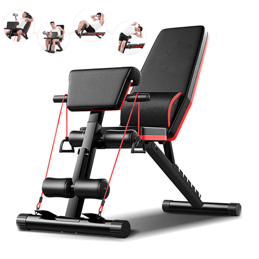 Multifunctional 5-In-1 Foldable Exercise Bench 7 Gears Adjustable AB Abdominal Training Fitness Weight Bench Max Load 350Kg - MRSLM