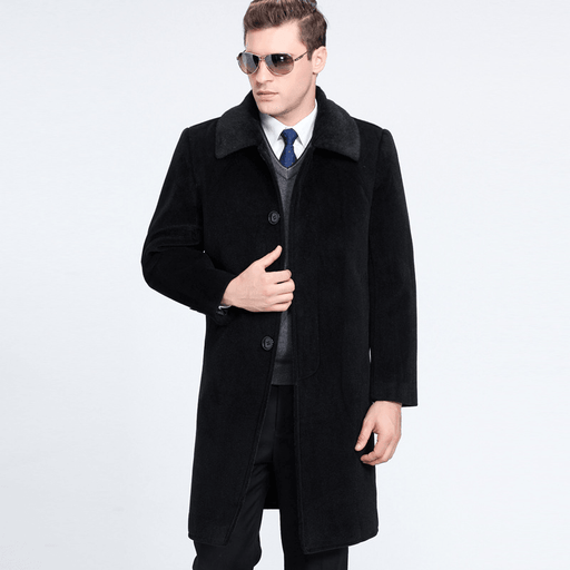 Men's medium-long lapel wool coat - MRSLM