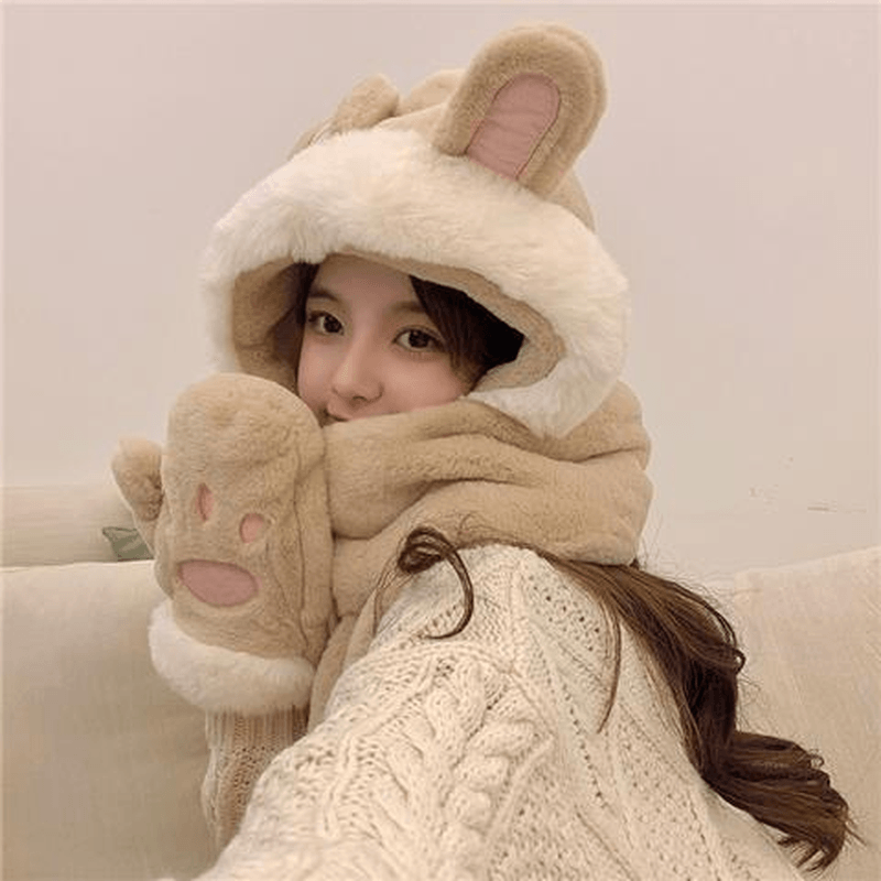 women's winter hat scarf gloves set, view 4 - MRSLM
