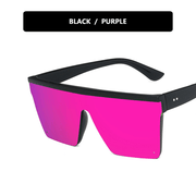 Trendy Big Box Personality One-Piece Retro Sunglasses for Men and Women Street Shooting - MRSLM
