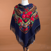 large square ethnic print scarf, view 6 - MRSLM