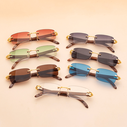 mirror sunglasses with wood legs - MRSLM