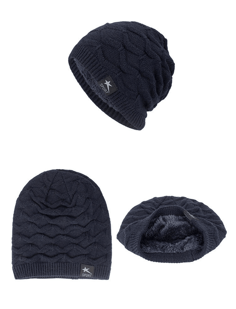 Men'S Knitted Woolen Thick Warm Toe Cap Sports Cap - MRSLM