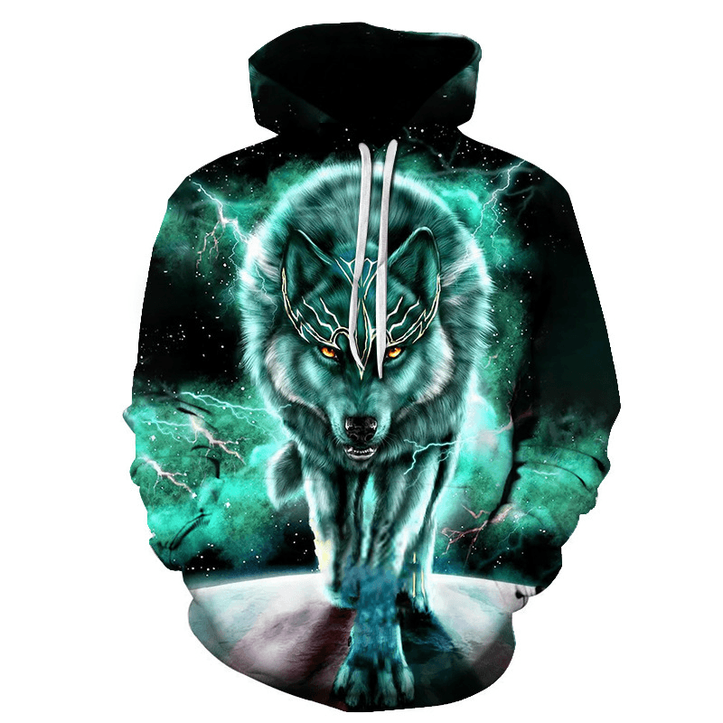 Fast Sell Foreign Trade Fox Wolf 3D Digital Printing Trend Men''S Sweater Manufacturers Direct Support to Map Customization - MRSLM