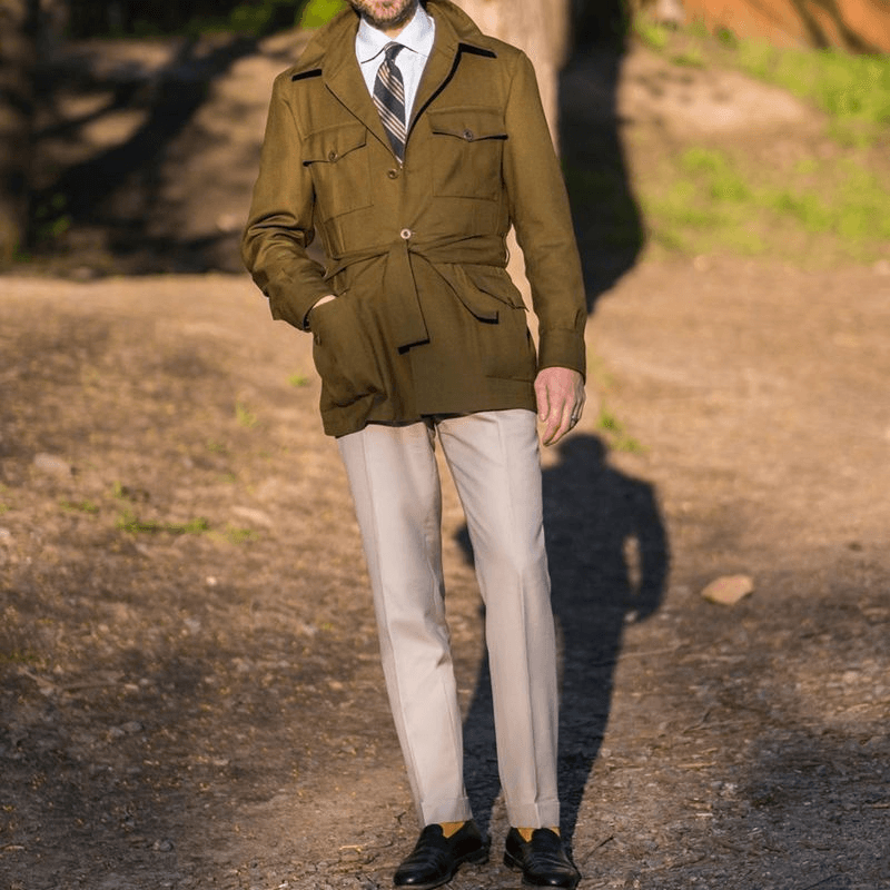 Men's long slim autumn coat - MRSLM