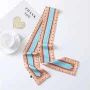 narrow long silk scarf, view 2 - MRSLM