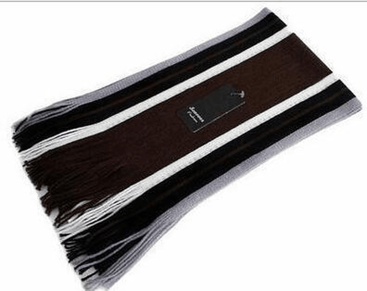 Men'S Striped Scarf Korean Style All-Match - MRSLM