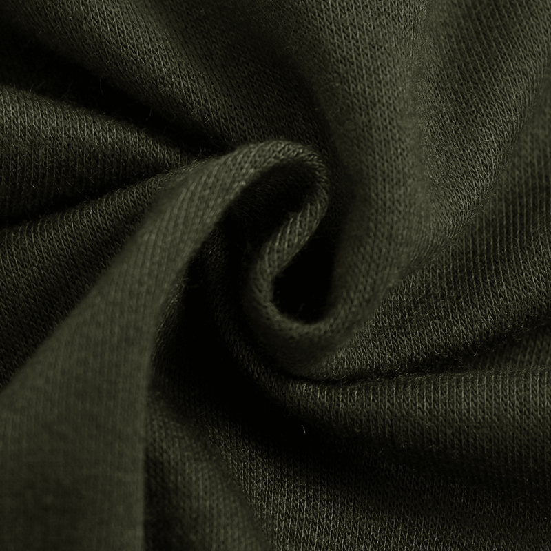 Men's army green cotton shorts, view 9 - MRSLM