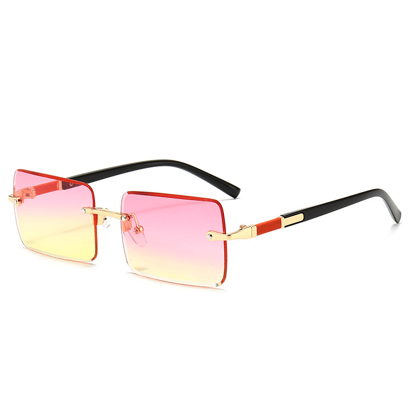rimless rectangle UV400 gradient sunglasses - MRSLM