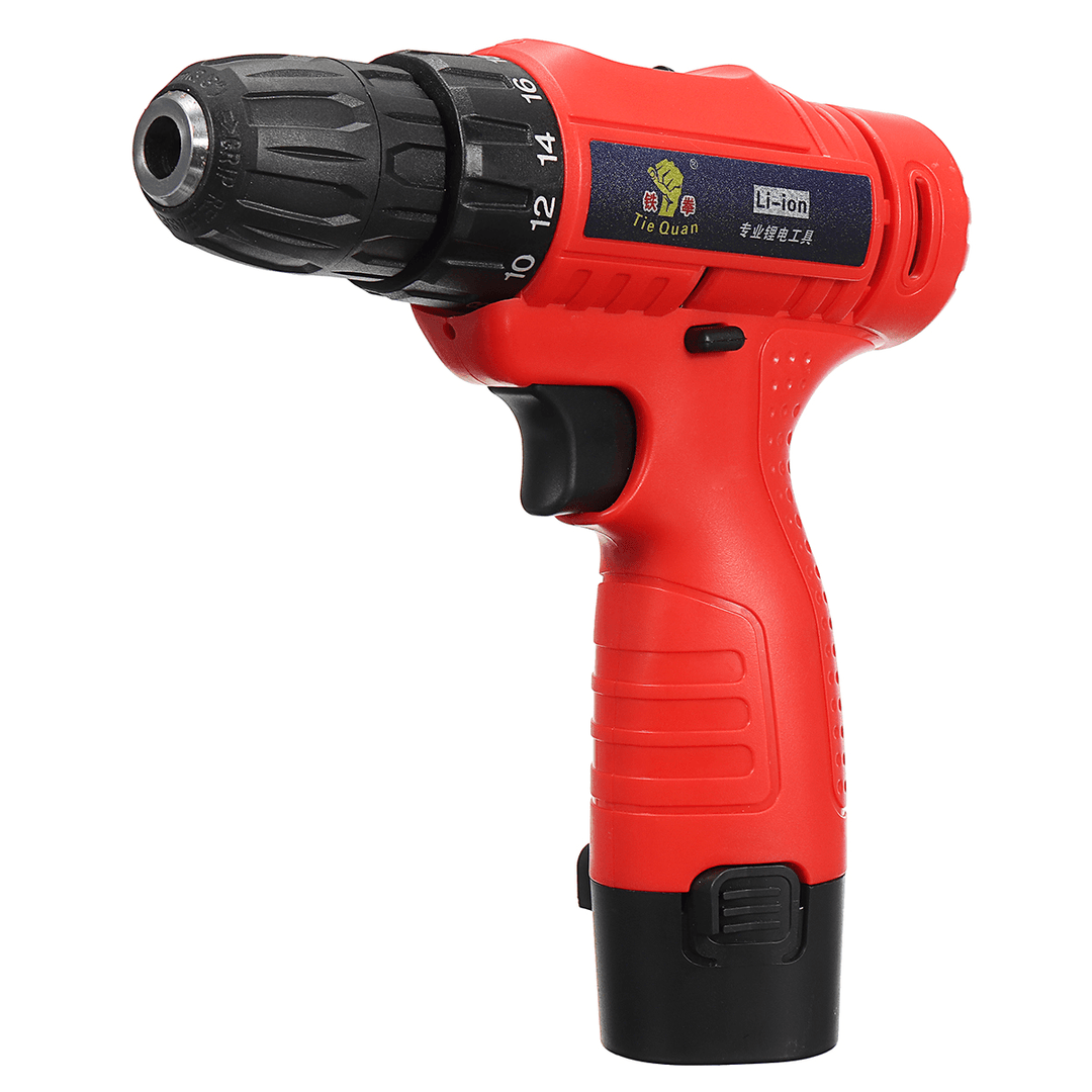 110V-240V Cordless Electric Screwdriver 1 Battery 1 Charger Drilling Punching Power Tools - MRSLM
