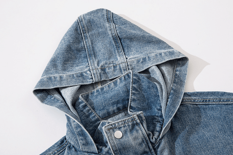 oversized hooded denim jacket, view 6 - MRSLM