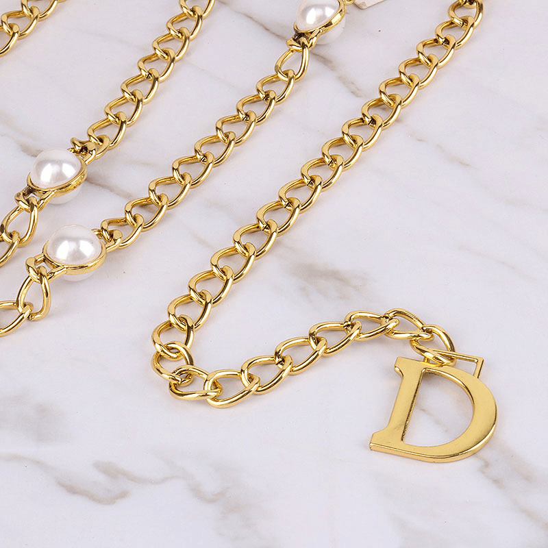 Personality Fashionable Wild Light Luxury Metal Chain Letters