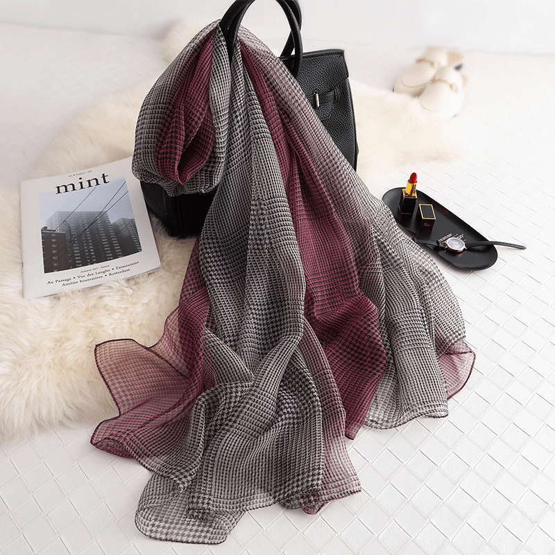 womens houndstooth shawl scarf, view 4 - MRSLM