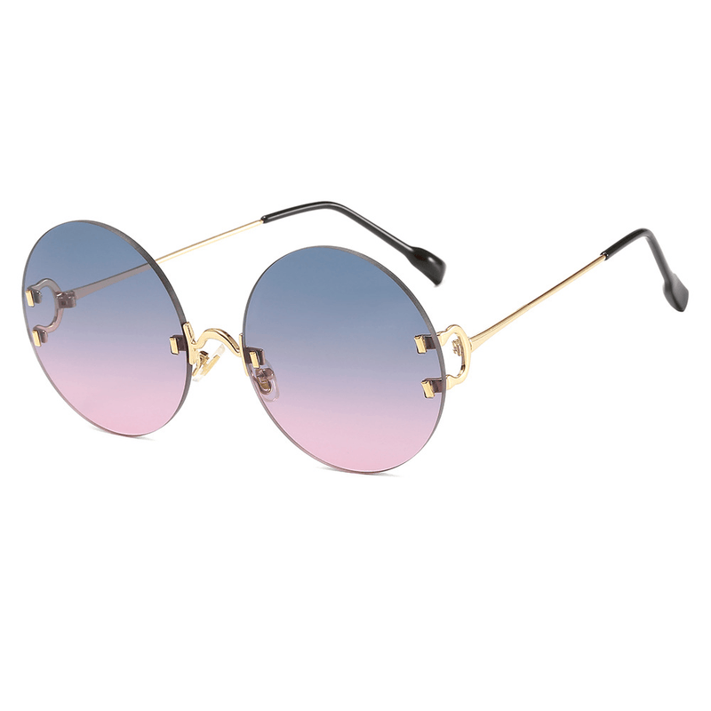 women's retro round metal gradient sunglasses, view 7 - MRSLM