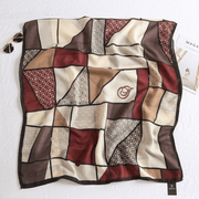 women's long check cotton linen scarf, view 3 - MRSLM