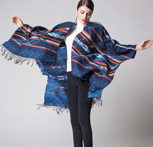 Diamond pattern tassel shawl scarf - MRSLM